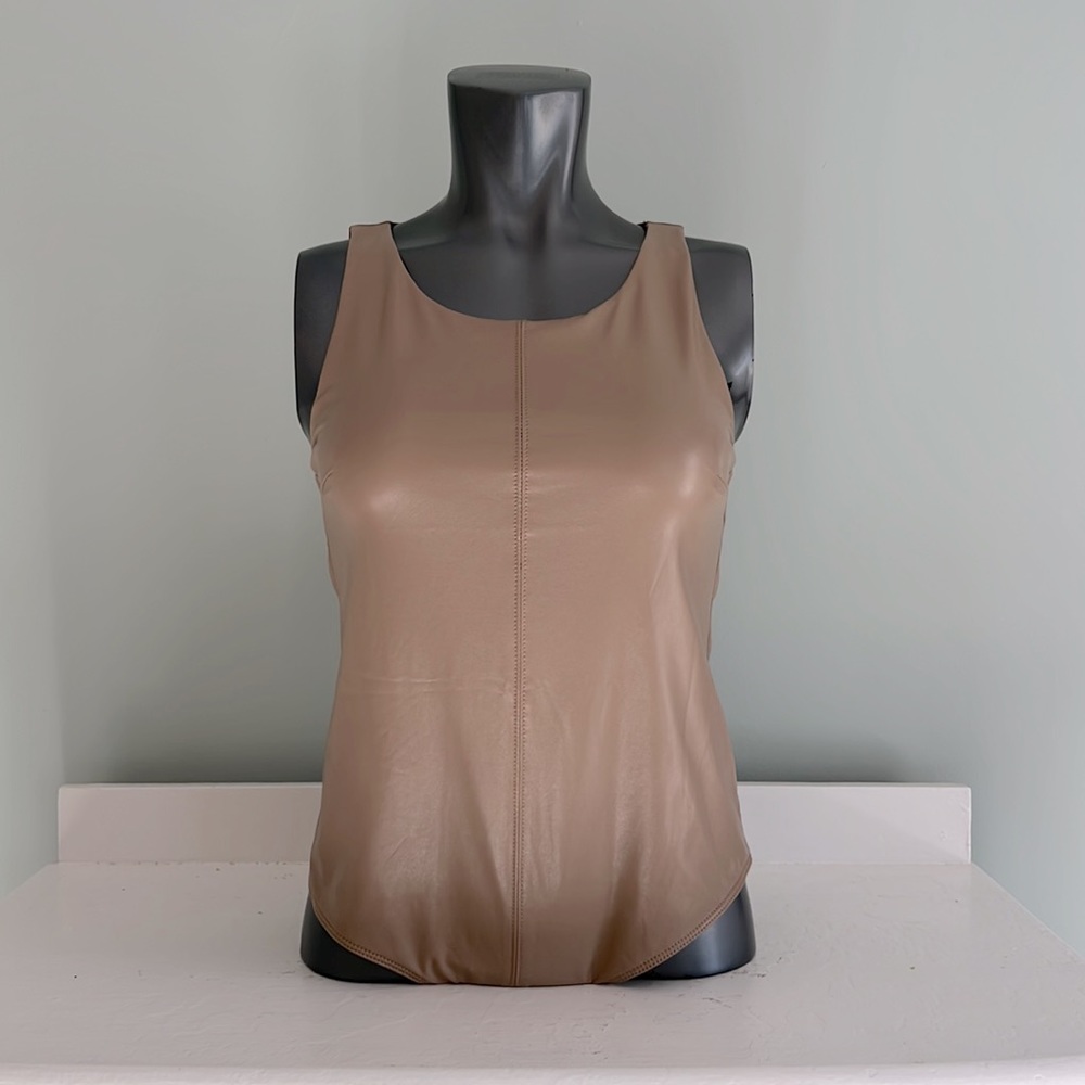 Faux leather bodysuit
